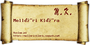 Mellári Klára névjegykártya